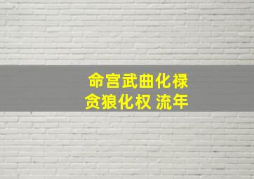 命宫武曲化禄贪狼化权 流年